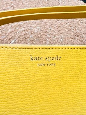 kate spade Large Yellow Pebbled Leather Wristlet Tote NWOT